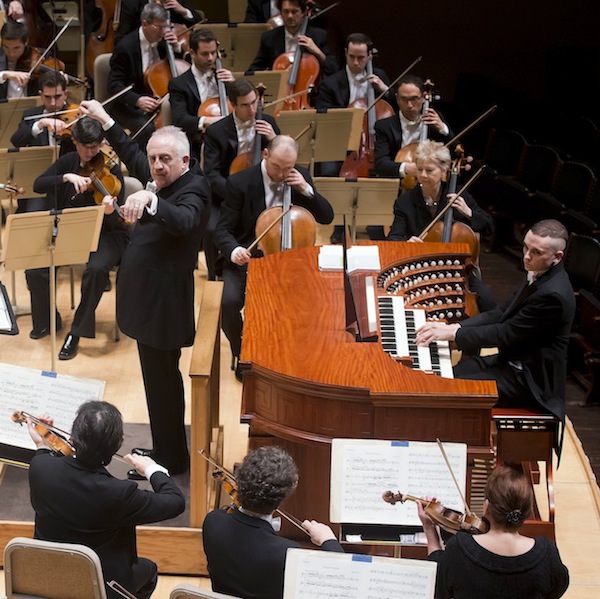 Organist Cameron Carpenter, Bramwell Tovey and the Boston Symphony Orchestra gave the local premiere of Terry Riley�s �At the Royal Majestic� Thursday night at Symphony Hall. Photo: Winslow Townson
